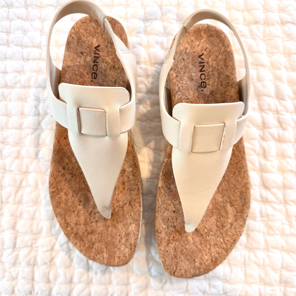 Vince Flint-2 Leather Espadrille Thong Sandals Size US7/EUR 37